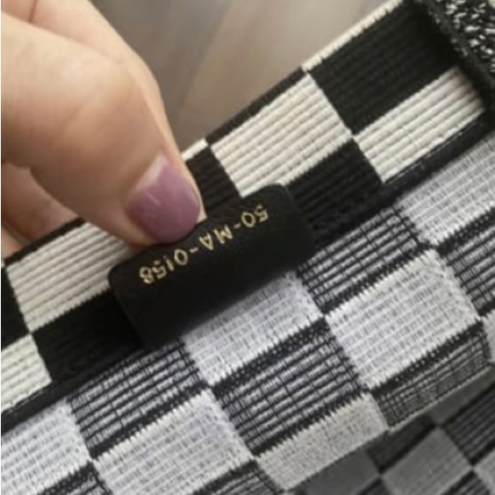 Christian Dior Cloth Book Tote - 2018 - Black and White checkered print